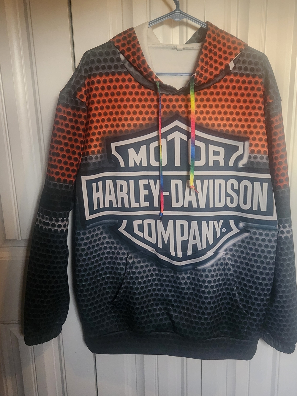 Harley-Davidson Men's Gradient Orange to Black Logo Hoodie XL